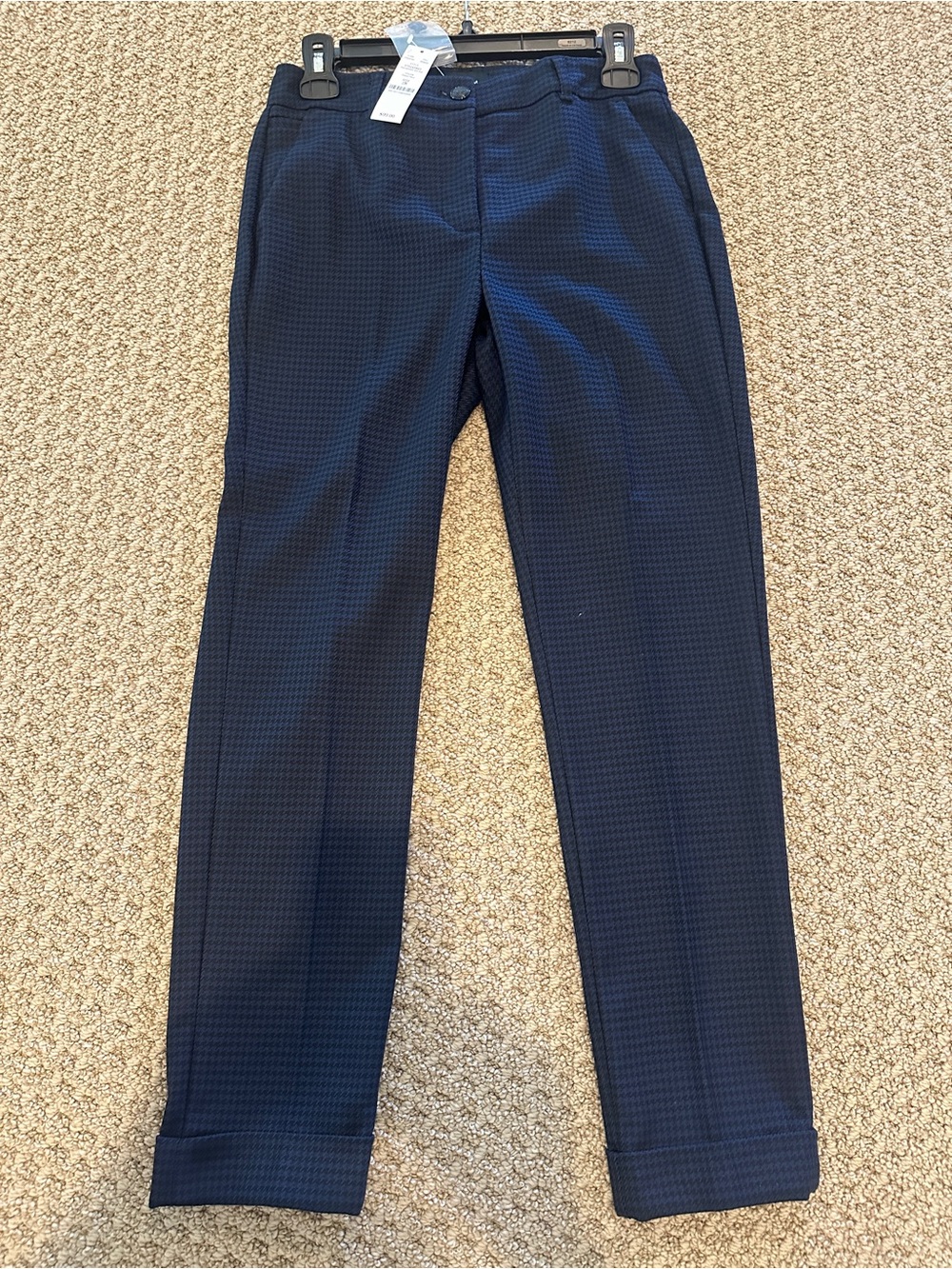 NWT Navy/Black Houndstooth Slim Ankle Pants White House Black Market